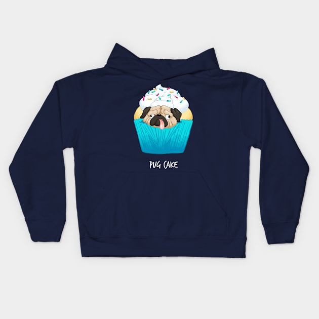 Pug Cake Kids Hoodie by mcbenik